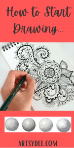 How to start drawing. A hand drawing a ink pattern.