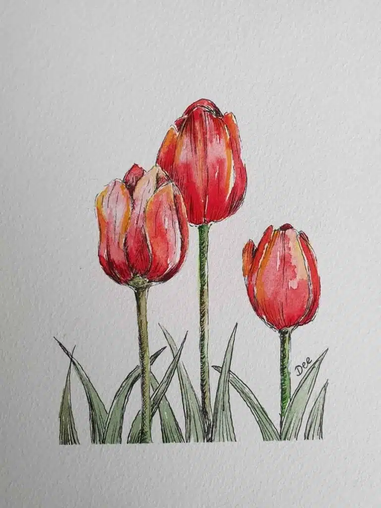 finished tulips painting 