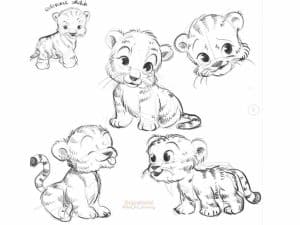 Tiger Cubs Drawing
