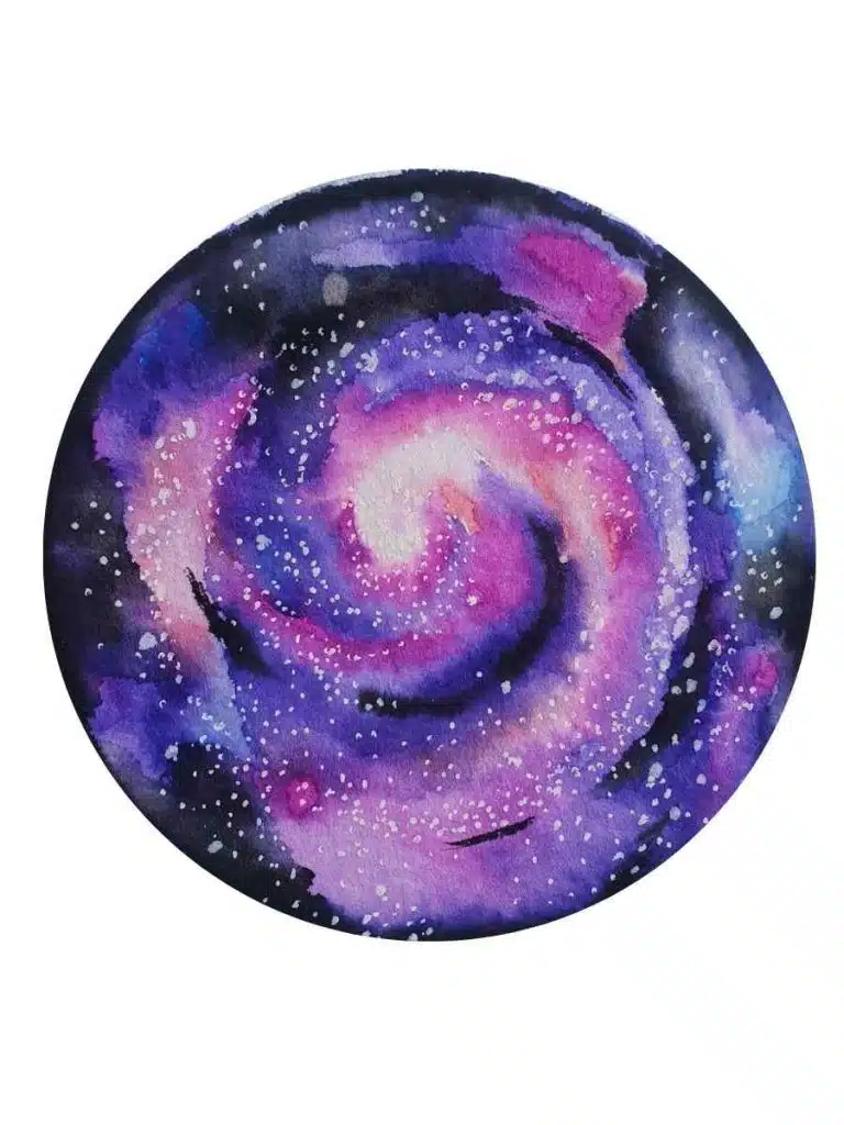 Purple Spiral Watercolor Galaxy