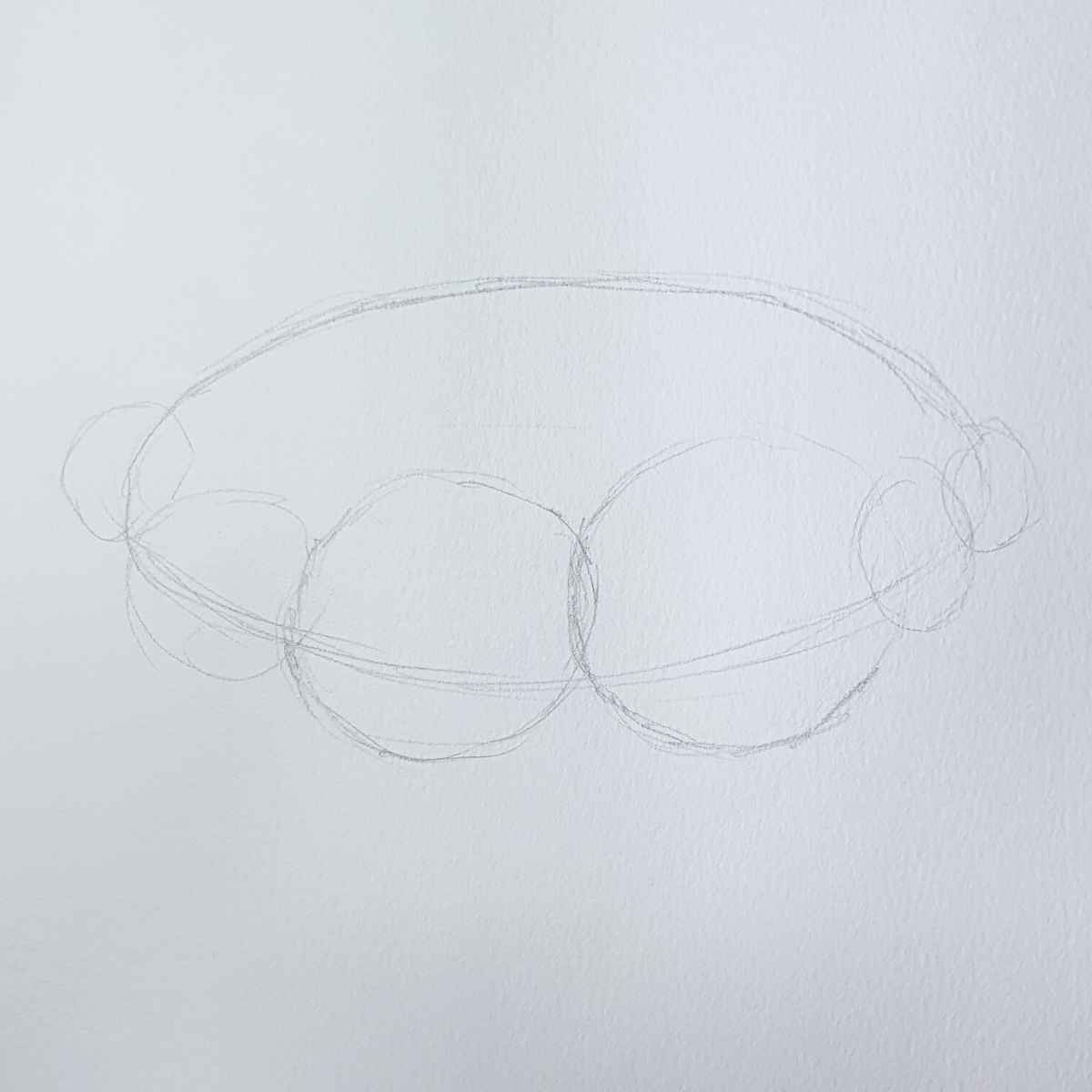 Pencil Sketch of Shapes for Flower Crown Drawing