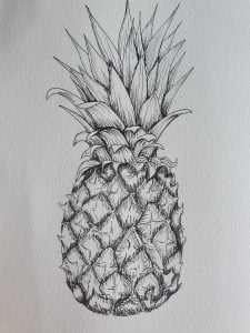 Pineapple Pen Drawing