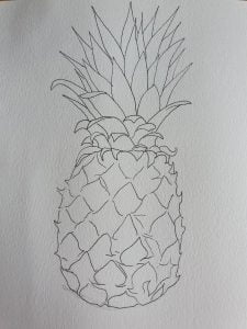 Pen Outline of a pineapple