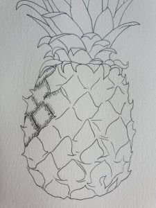 en Outline of a pineapple