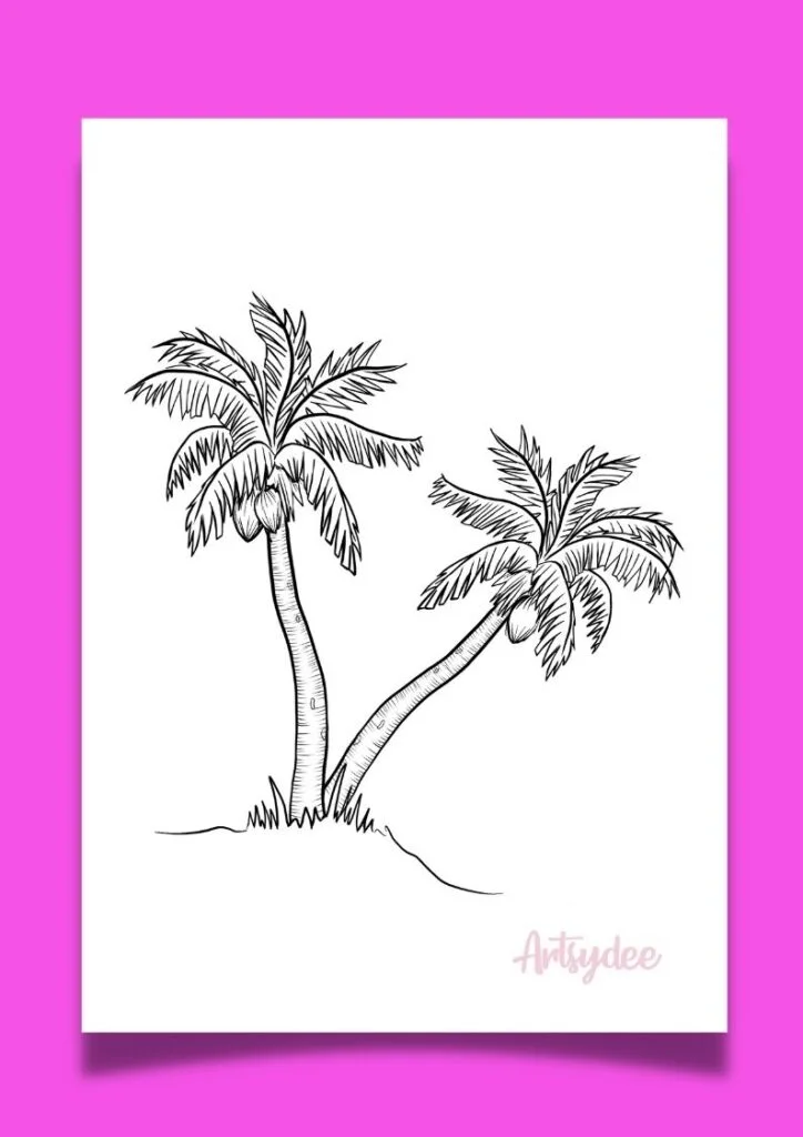 double realistic palm tree template