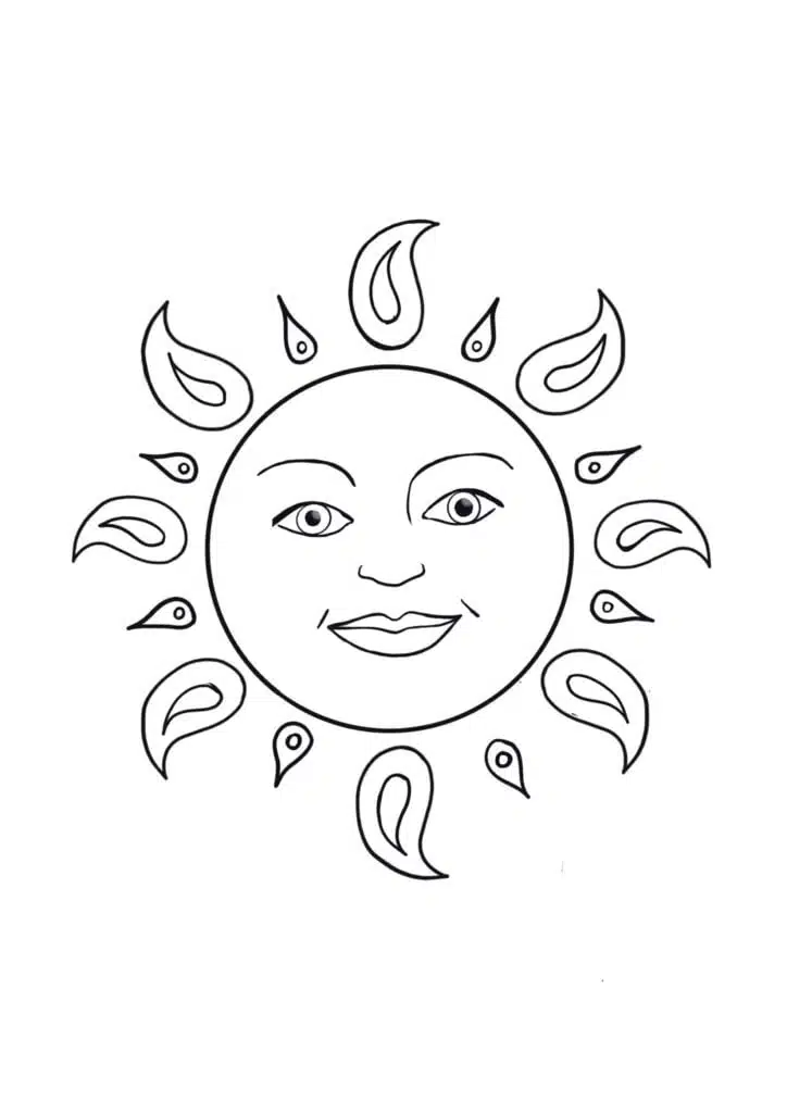 large smiling sun template