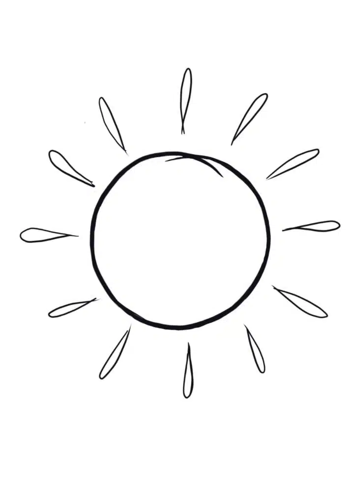 single large simple sun template
