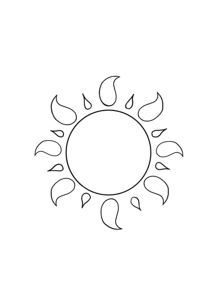 single large sun template printable