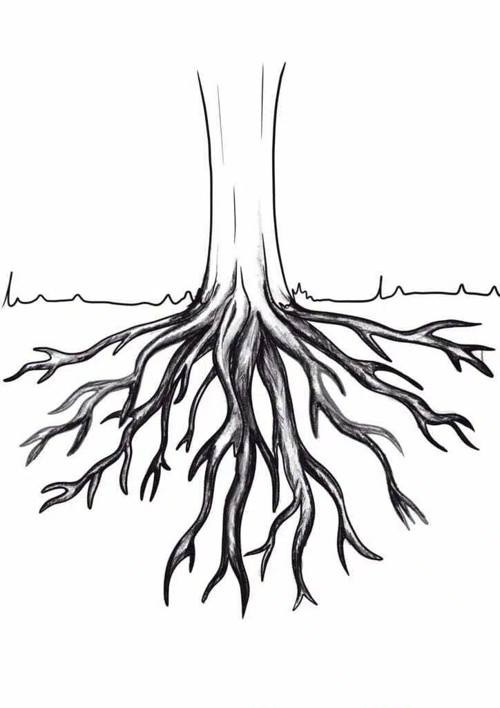 step 8 draw tree roots