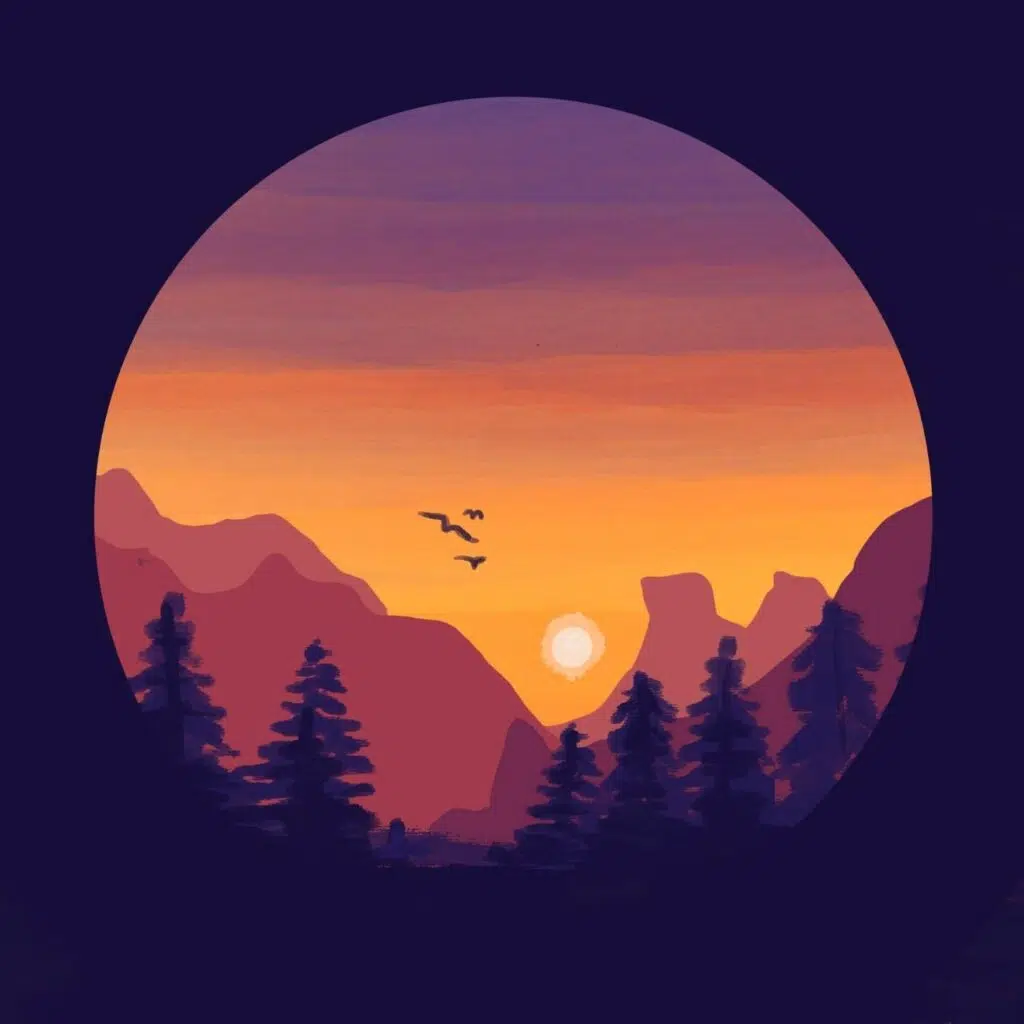 how to draw a sunset in a Perfect Circle on Procreate